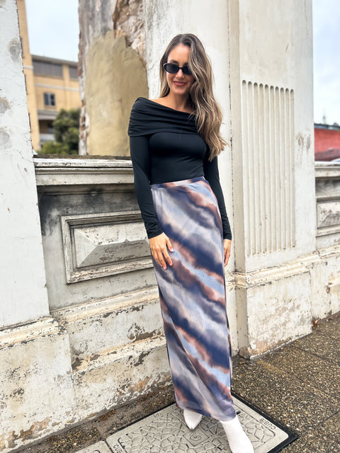 BEVERLY Maxi Skirt - Dusk Print