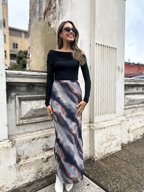 BEVERLY Maxi Skirt - Dusk Print