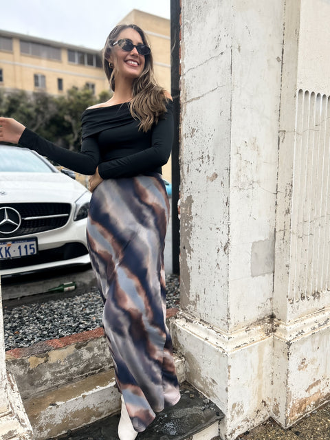 BEVERLY Maxi Skirt - Dusk Print