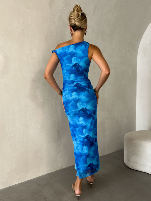 DALLAS Sleeveless Midi Dress - Blue Digital