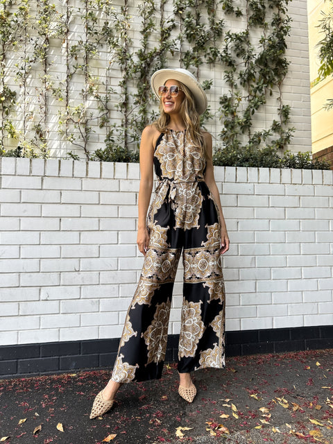 OCTAVIA Jumpsuit - Black Print