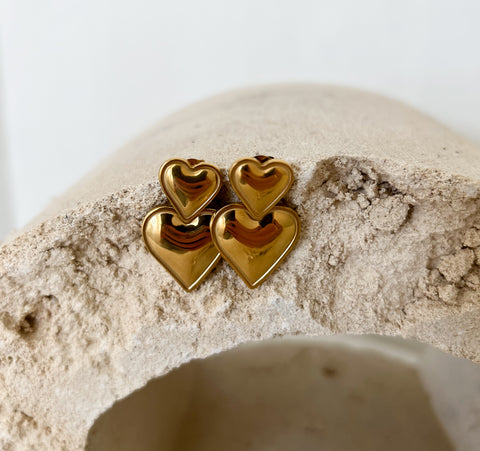 ANA Heart Earrings - 18K Gold Plated