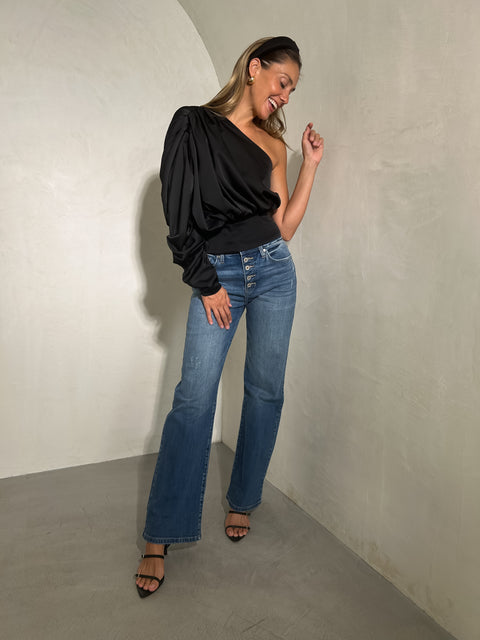 AMBROSE One Shoulder Top - Black