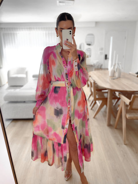 BIANCA Balloon Sleeve Maxi - Multi